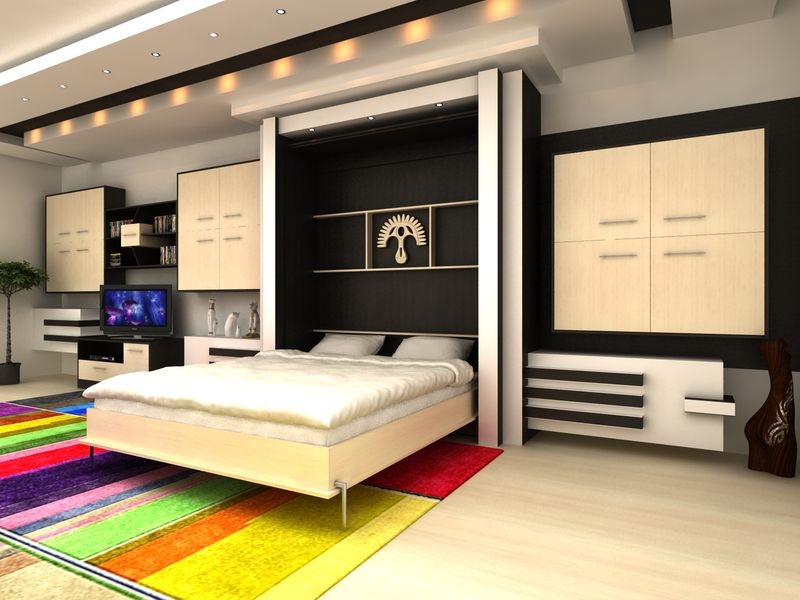 Встроенные кровати! Или дизайн однокомнатной квартиры!