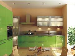 Кухня из пластика «Фреш» зеленого цвета, фотография 1