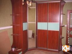 Угловой шкаф-купе «Бордо» цвета вишня, фотография 1