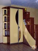 Угловой шкаф-купе в детскую «Ванилла» цвета темный орех, фотография 1