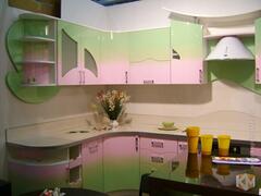 Кухня из пластика «Градиент» розово-зеленая, фотография 1