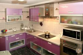 Кухня из пластика «Виолет» фиолетового цвета, фотография 1