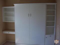 Шкаф-кровать вертикальная «Милк» белого цвета, фотография 1