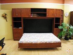 Шкаф-кровать «Кабинет» с прямым комплексом цвета орех, фотография 1