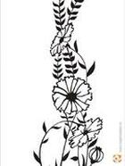 Пескоструйный рисунок "полевые цветы с орнаментом"